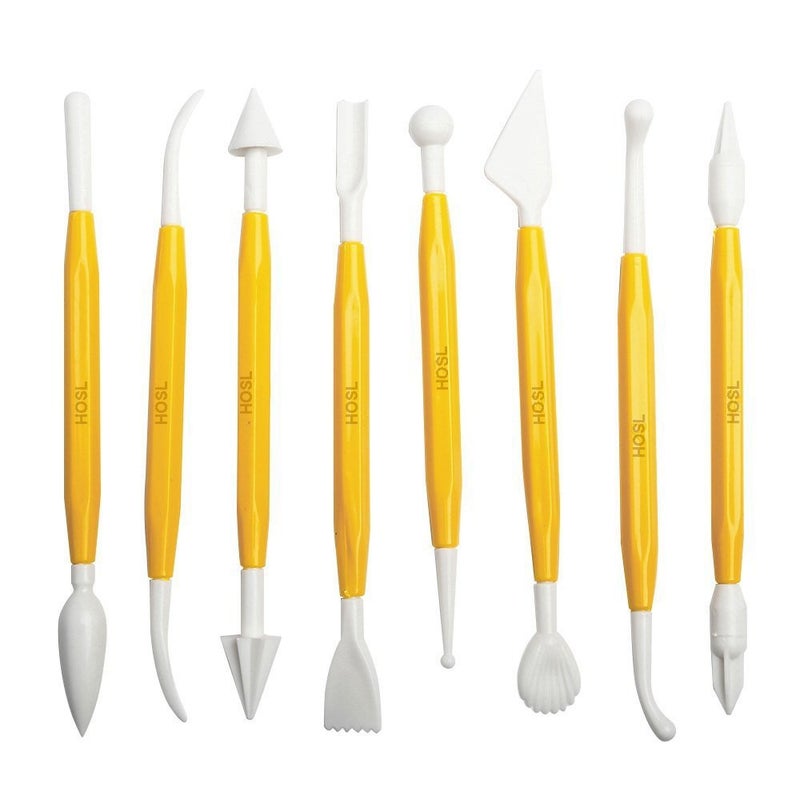 HOSL Fondant Cake Decorating Tools Set 11pcs Fondant Cutters Roller Fondant Smoother & Rolling Pin Flower Fondant Molds Cake Decorating Supplies Kit for Beginners Cake Sculpting & Modeling Tools - Image 2